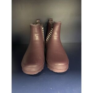 Serra Plum Women's Chelsea‎ Rain Boots Elastic Side Panels & Lugged Sole Size 8
